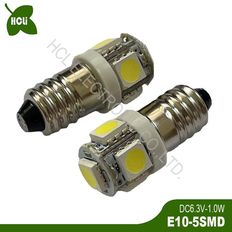 LED Műszerlámpa, Modell E10-5SMD, DC3V-24V, Teljesítmény 1.0W, Fényáram 120-130 lm, Színhőmérséklet 2800-6500K