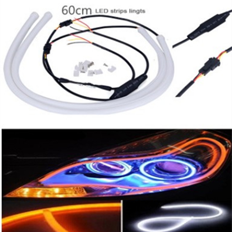 Automobilska LED dnevna svjetla s dvobojnom vodilnom trakama, 10W, 12V, LED 3014, 6000K