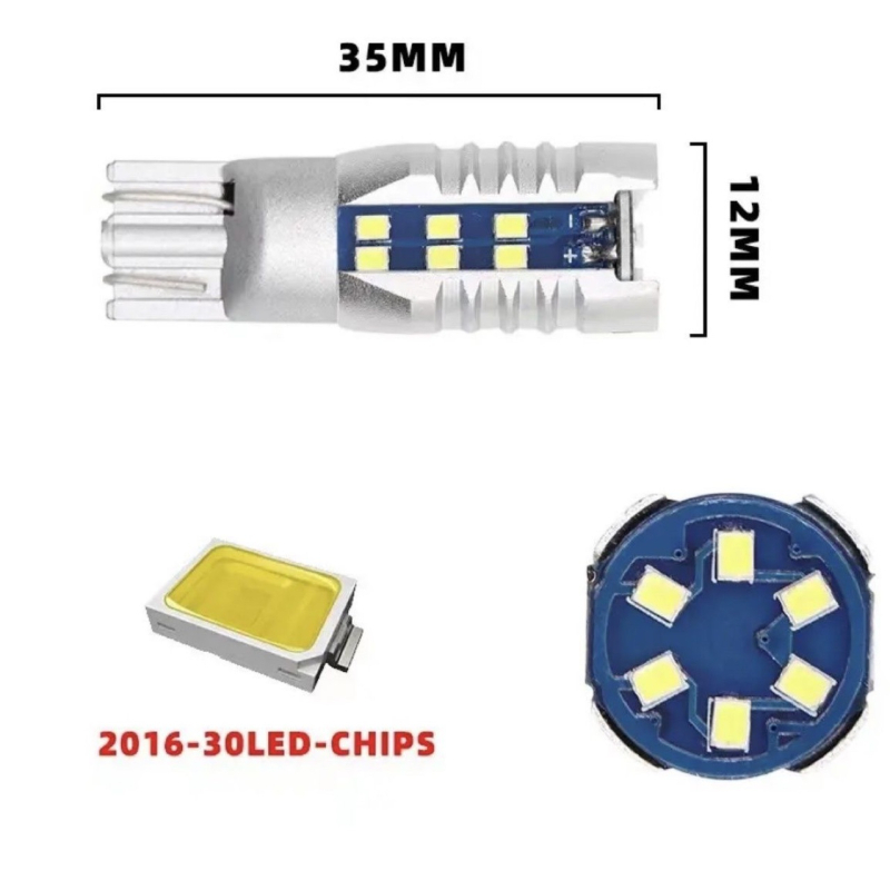 Autó LED izzó T10/T15/T16 W16W | 12V • 7.56W • 1320LM • SMD 2016 • Alumínium