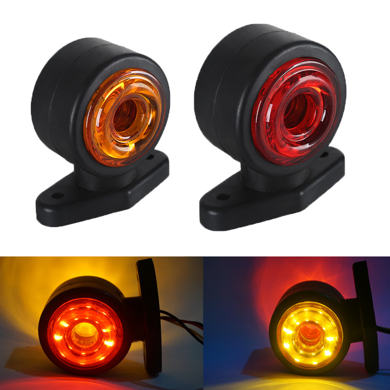 Kružna bočna svjetiljka za kamione i prikolice, 20 LED, crveno i žuto, dvobojno