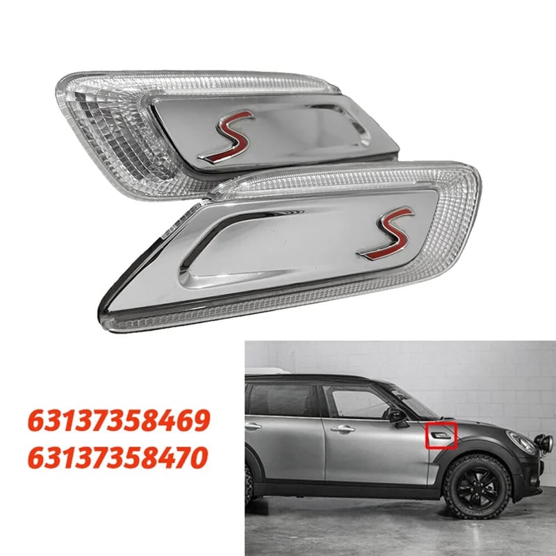 Nine Wings oldalsó fény és index a BMW Mini Clubman F54 Cooper S (2016-2023) számára - Cikkszámok 63137358469/63137358470, PC ABS