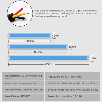 Denné svetlá - RH-S60, 12V, silikón, univerzálna kompatibilita, prispôsobiteľné