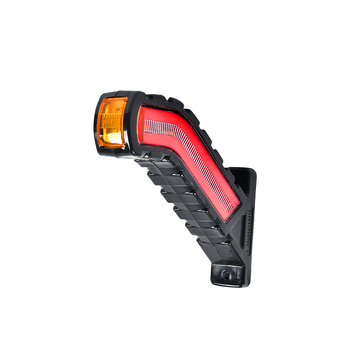 Tri-strano LED bočno svjetlo za kamione, 12-24V, 2W, 3500 lm, IP60, gumeni zakrivljeni svjetlosni modul