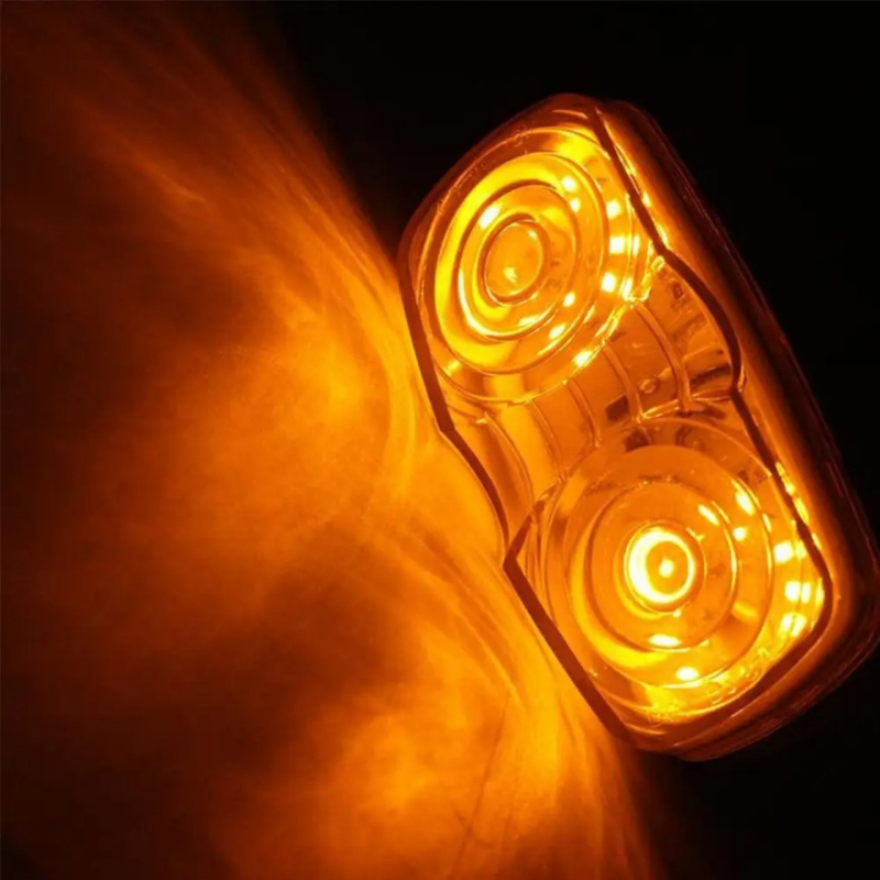 10-LED Kamion oldalsó fény és utánfutó jelzőfénye, dupla körös LED lámpa, IP65, 12-24V, 3000 lm, ABS ház