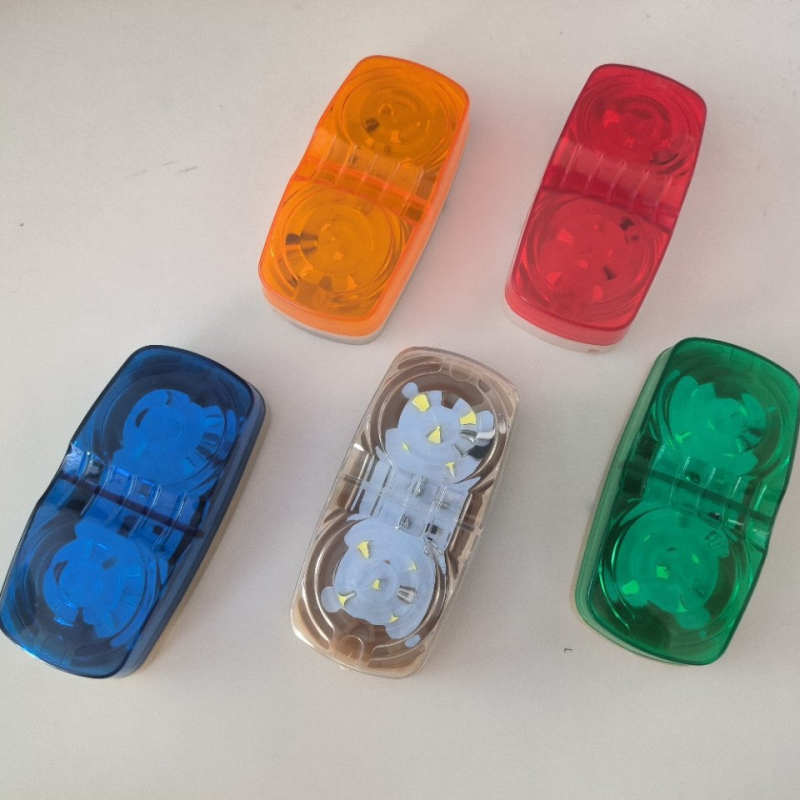 10-LED Kamion oldalsó fény és utánfutó jelzőfénye, dupla körös LED lámpa, IP65, 12-24V, 3000 lm, ABS ház