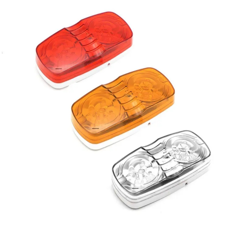 10-LED Kamion oldalsó fény és utánfutó jelzőfénye, dupla körös LED lámpa, IP65, 12-24V, 3000 lm, ABS ház