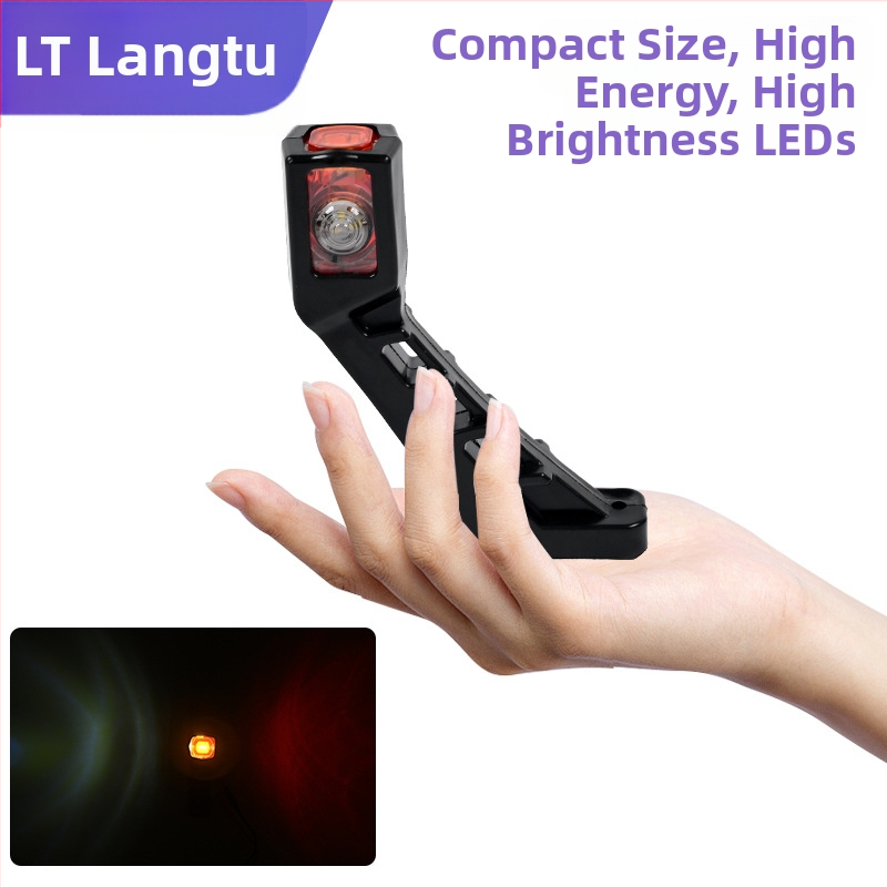 Trojstranná lampa pre nákladné auto – materiál: inžiniersky plast + tvrdené sklo; 12–24V; všeobecné použitie