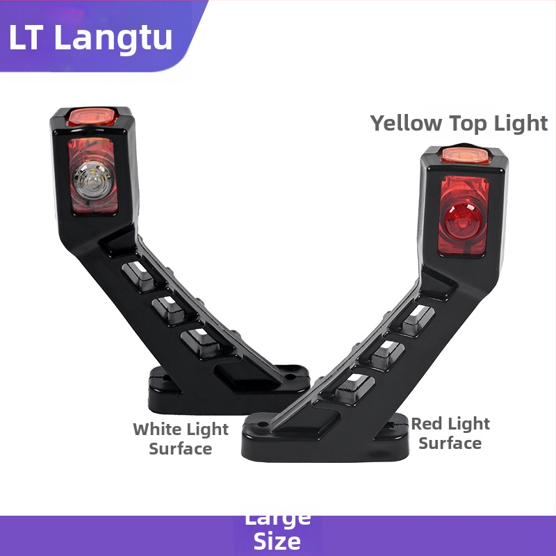 Trojstranná lampa pre nákladné auto – materiál: inžiniersky plast + tvrdené sklo; 12–24V; všeobecné použitie