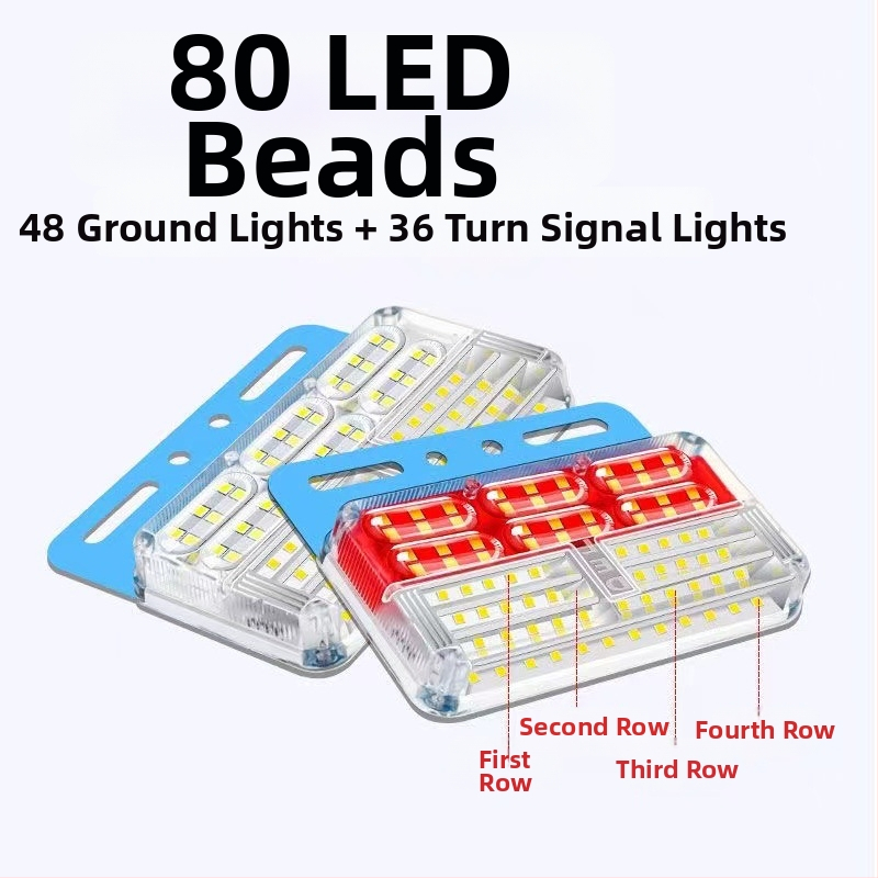 24V kravas automašīnas zemē piestiprināmi veekindri sānu un vidējie gaismas, riepu gaismas un atpakaļgaitas lukturi, 6000K, 5000lm