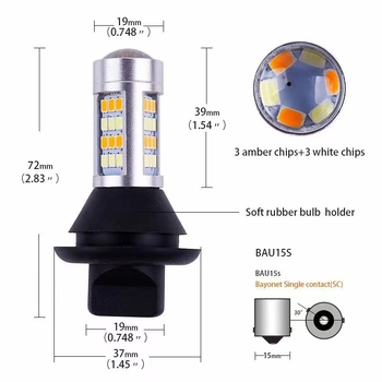 LED autó világítás két színű irányjelző és nappali fény, modell T20/1156, 2835 42SMD, alumínium ház, 12V, 20W