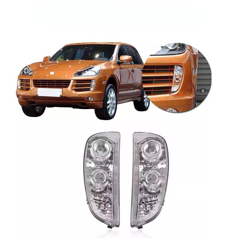 Porsche Cayenne világítási készlet DRL-hez, első lökhárító világítás, ködfényszórók és menetfények | Alkatrész számok: 95563118202, 95563118102