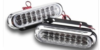 16LED autó antifog nappali fény, DRL, modell 7012, 12V, 12A, autókhoz és motorkerékpárokhoz