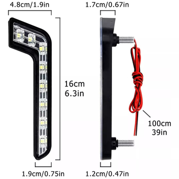 7 alakú LED nappali menetfény (DRL), 12V, 12W, 5050 SMD LEDek, univerzális illeszkedés