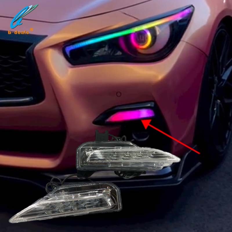 Infiniti LED prednje svjetlo branika s RGB magičnom bojom DRL i streamer signalom za skretanje (15W, 9-16V)