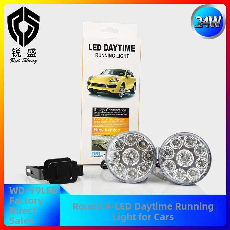 Okrugla LED svjetla za maglu sa 9 LED i dnevnim svjetlima za automobile
