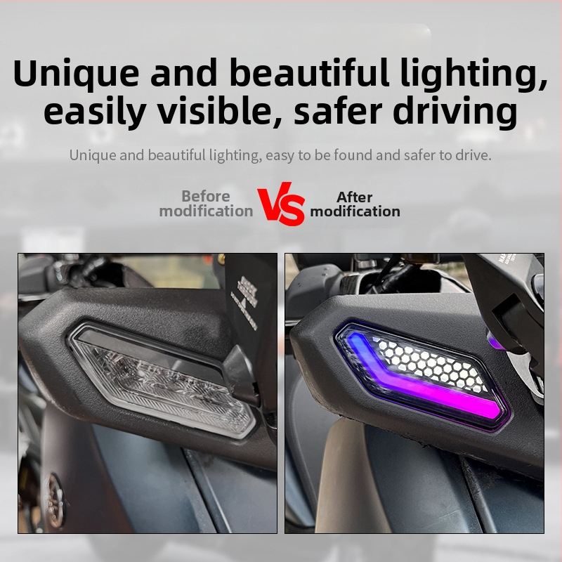 Svetlá Yamaha XMAX300, ovládate cez app regulovateľný signál a denné DRL, materiál ABS LED, model HPMP-D031