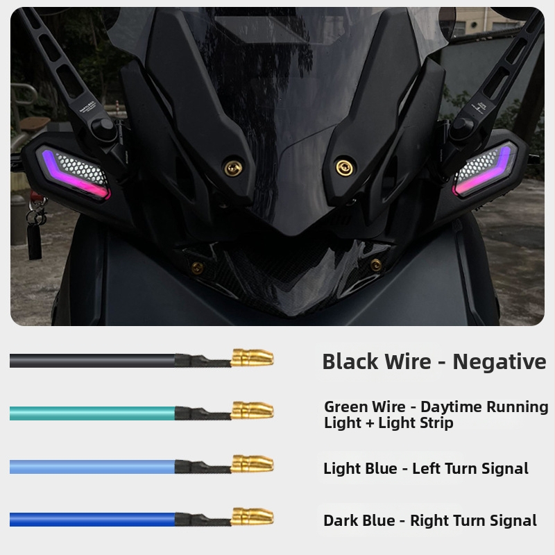 Svetlá Yamaha XMAX300, ovládate cez app regulovateľný signál a denné DRL, materiál ABS LED, model HPMP-D031