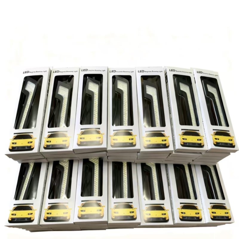 7 alakú LED nappali menetfény autóhoz, ragasztóval rögzítve a csomagtartóra/ajtóra, 12V, 1W, 0.25A