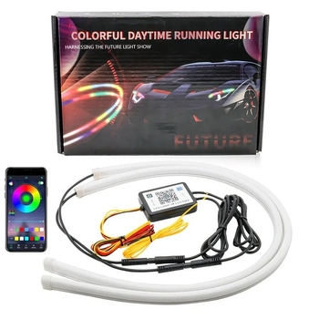 Automobilske LED lampe, ultra-tanke, RGB dnevne svjetiljke s upravljanjem putem aplikacije, 12V