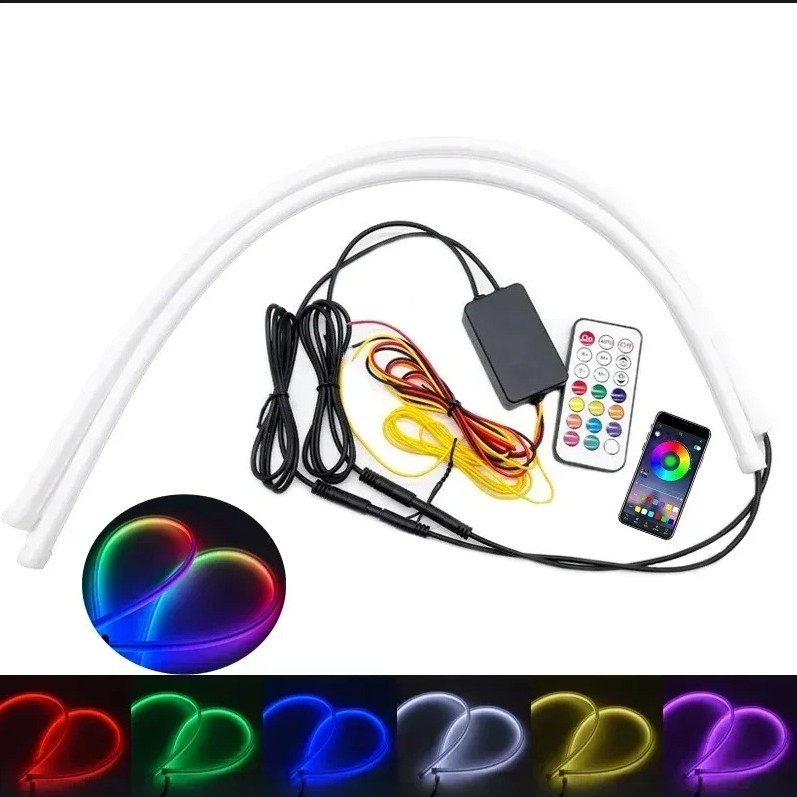 Automobilske LED lampe, ultra-tanke, RGB dnevne svjetiljke s upravljanjem putem aplikacije, 12V