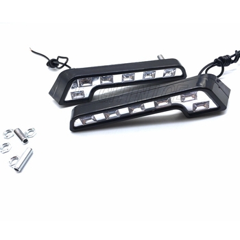 LED dnevna svjetla za auto 3030, L-oblik, 6 LED, modificirana svjetla u obliku 7