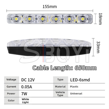 6 LED dnevnih svjetala visoke snage, vrlo svijetla i dugotrajna, univerzalna kompatibilnost