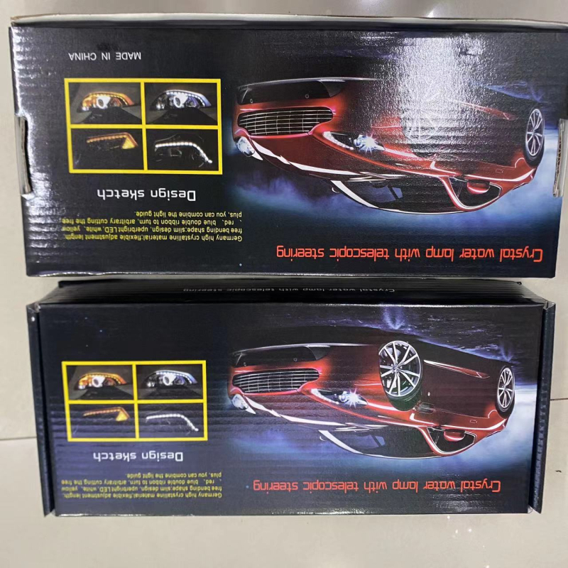 Auto LED kristalna suzna svjetlo, LED vodilna traka, dvobojno dnevno svjetlo, izvučni tekući signal za skretanje, 16 LED