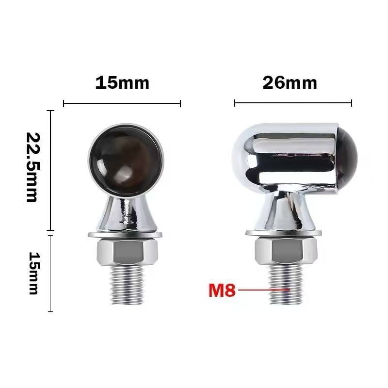 LED mini pokazivač smjera za motocikl, model QYQ-3019, 12V, cinkova legura, 1.1W