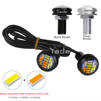 LED dnevno svjetlo Eagle Eye, 23 mm, ultra tanko, 4014, 12SMD, dvobojno bijelo-žuto, pokazivač smjera i svjetlo za vožnju unatrag