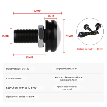 LED dnevno svjetlo Eagle Eye, 23 mm, ultra tanko, 4014, 12SMD, dvobojno bijelo-žuto, pokazivač smjera i svjetlo za vožnju unatrag
