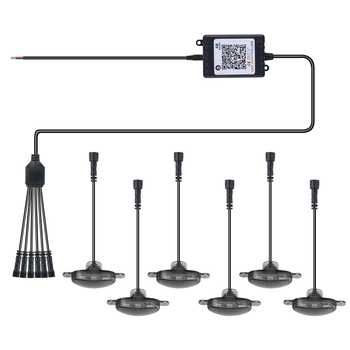 Lumină pentru grilă auto, pentru vehicule off-road, controlată prin aplicație Bluetooth, universală, 12V IP68