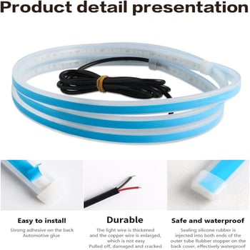 Bandă LED DRL față pentru mașină, ghid luminos prin grilă, siliciu, 12V, IP68, 950 lm, modelul H1056