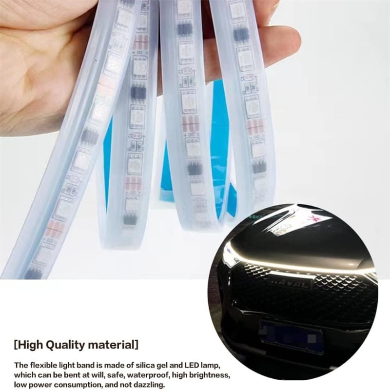 Bandă LED DRL față pentru mașină, ghid luminos prin grilă, siliciu, 12V, IP68, 950 lm, modelul H1056