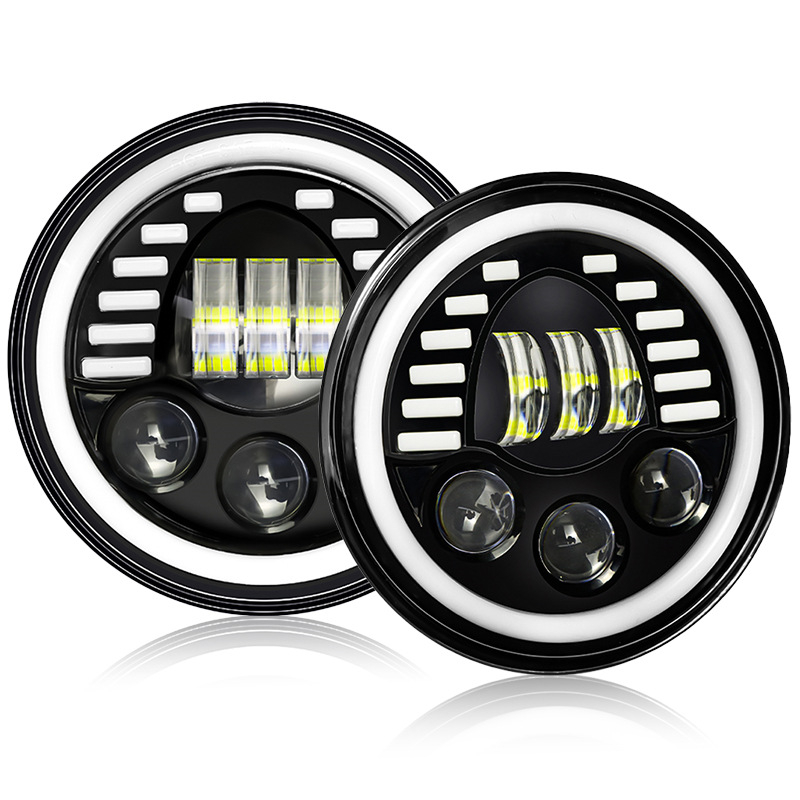 7-inčni okrugli Wrangler LED far sa smajlom, aluminijsko kućište, 9-36V, IP67, 6000 lm