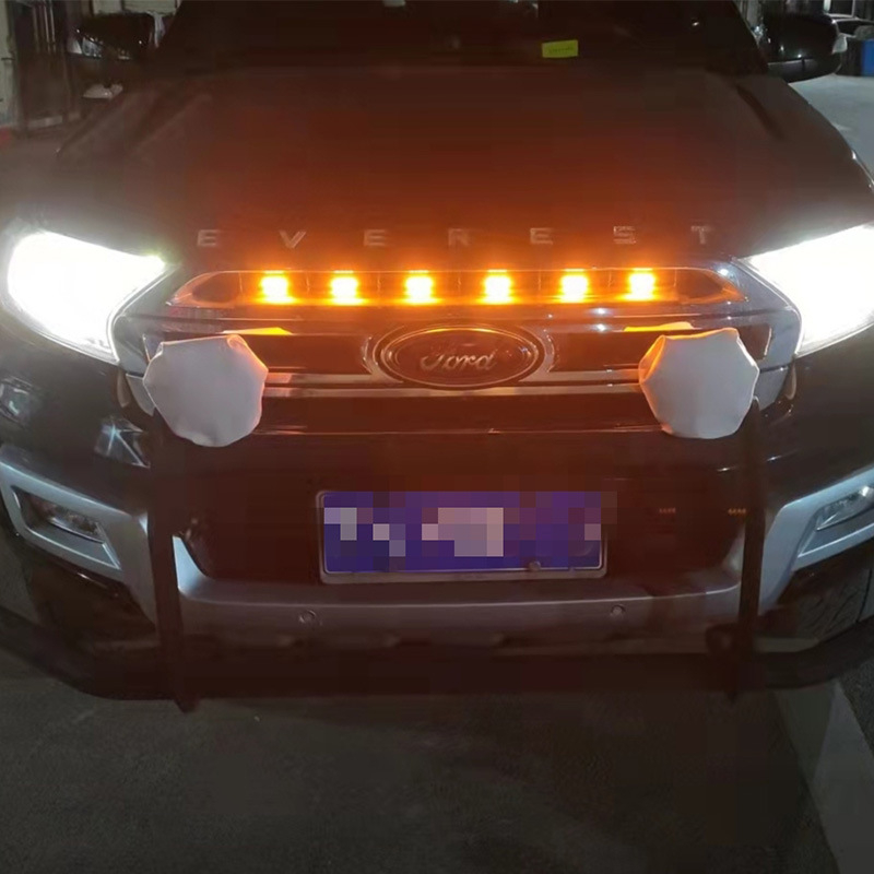 Mala žuta LED dnevna svjetla za gril automobila, 12V, pogodna za pikap i terenska vozila, dekorativno upozoravajuće svjetlo