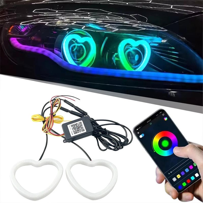 Automobilski LED Angel Eye otvor srca, ABS, 12V, 0,02W, 0,01A