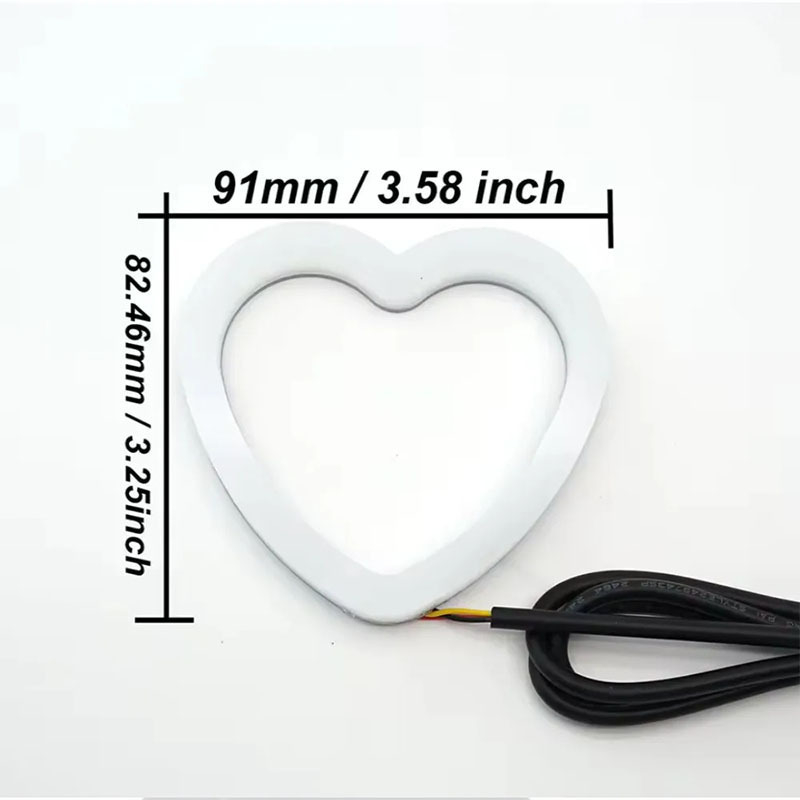 Automobilski LED Angel Eye otvor srca, ABS, 12V, 0,02W, 0,01A