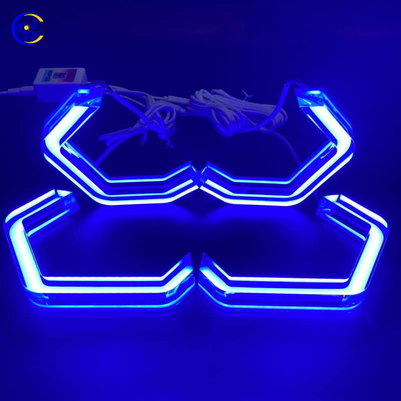 LED denná svetlá pre auto s RGB kryštálovým anjelským okom, kompatibilné s M3, M4, E90, E92, F30 — 10W, 12V, materiál akryl/LED, životnosť 50000h