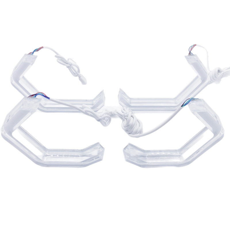 LED denná svetlá pre auto s RGB kryštálovým anjelským okom, kompatibilné s M3, M4, E90, E92, F30 — 10W, 12V, materiál akryl/LED, životnosť 50000h