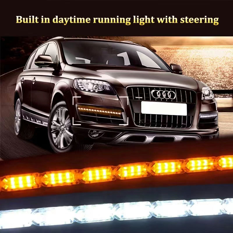 Lumină LED de zi pentru mașină 12V, impermeabilă, 150 lm, 8W, universală, semnalizare dual-color