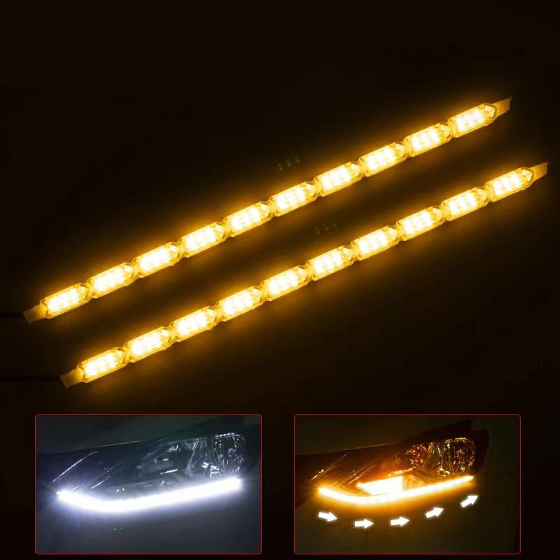 Lumină LED de zi pentru mașină 12V, impermeabilă, 150 lm, 8W, universală, semnalizare dual-color