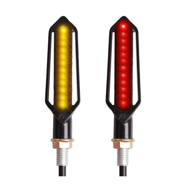 Semnalizare motocicletă LED cu lumină de zi – 24 LED, bi-color, efect de flux de apă, 12V, 3020SMD