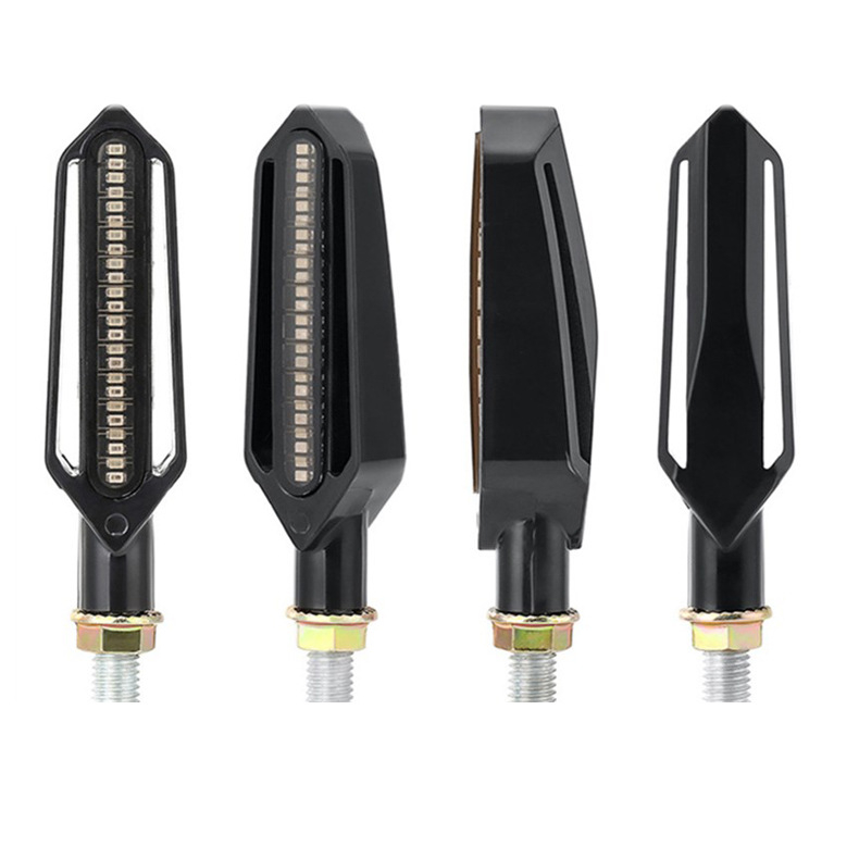Semnalizare motocicletă LED cu lumină de zi – 24 LED, bi-color, efect de flux de apă, 12V, 3020SMD
