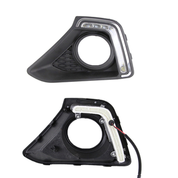Dnevna svjetla za Hyundai i10 2013-2014 s prednjim okvirom za maglu – ABS+LED, 12V, 2A, 8W, IP67