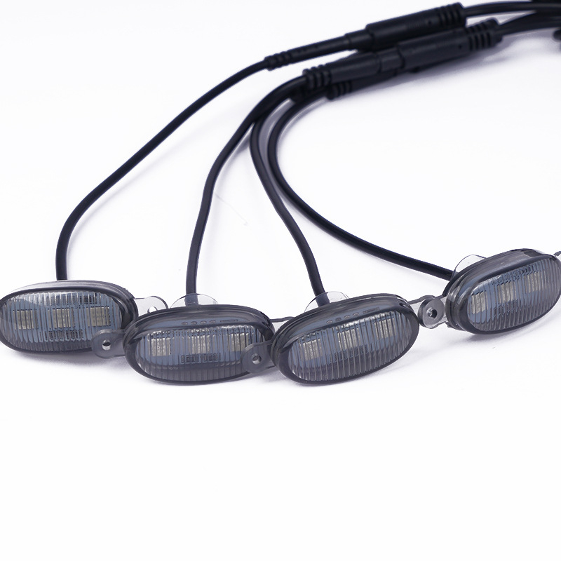 LED svjetlo rešetke automobila - RGB DRL i upozorenje, univerzalno za SUV i terenska vozila, ABS, 12V, 4W, 0.7A, 100000 h