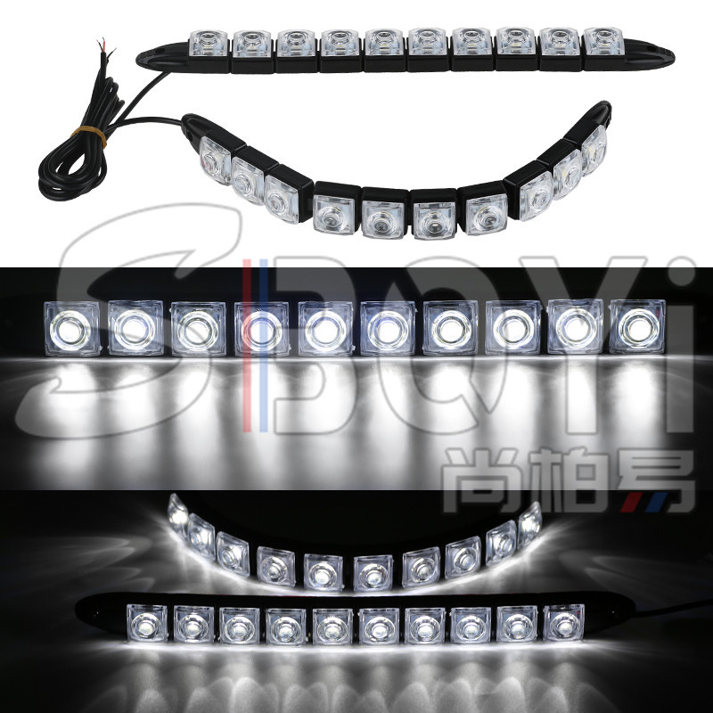 Lumini LED pentru farurile de zi ale mașinii, bandă LED flexibilă, 12V, 3W, 600lm, IP55, durată de viață 50.000 ore