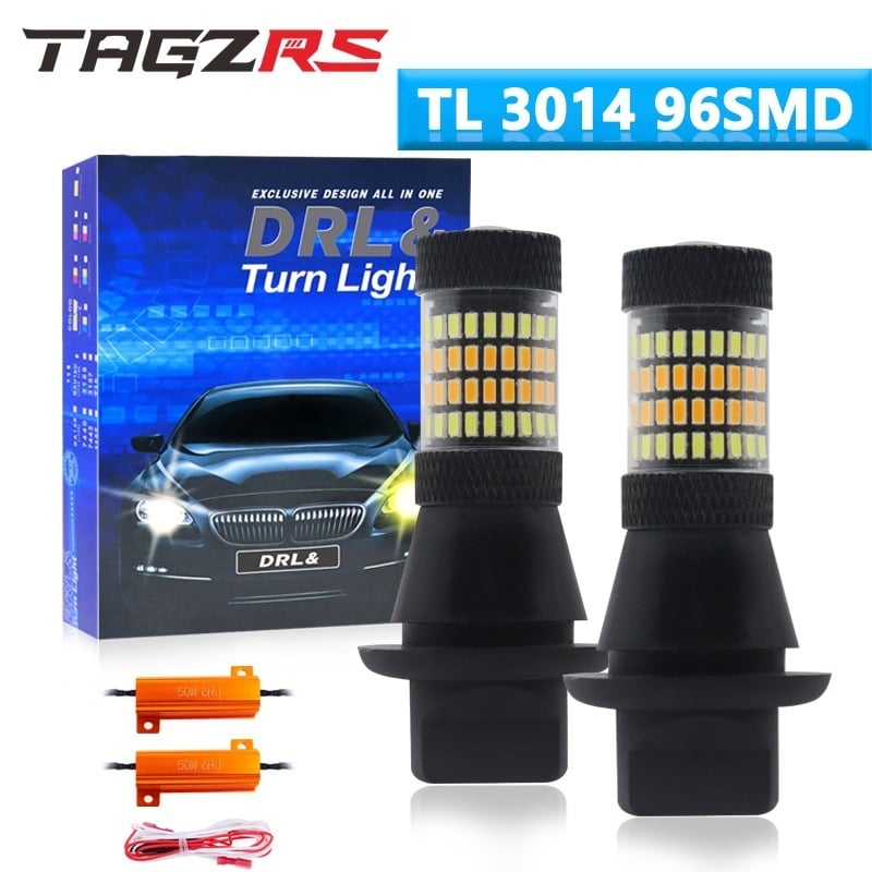 LED semnal de avertizare cu lumina de zi integrată, bi-color, universal, model 1156/7440, 28W, 12-16V, 6000K, 50.000 h