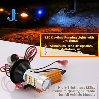 LED automobilska svjetla, dvobojni signalizacijski i dnevni svjetla, BA15S / T20 7440 2835 42SMD, paket za dekodiranje
