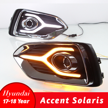 Set DRL i prednjih svjetala za maglu za Hyundai Accent (2017–2019) – ABS + uvezeni LED diode, 12V, 0,5 W po svjetlu, model SM-99