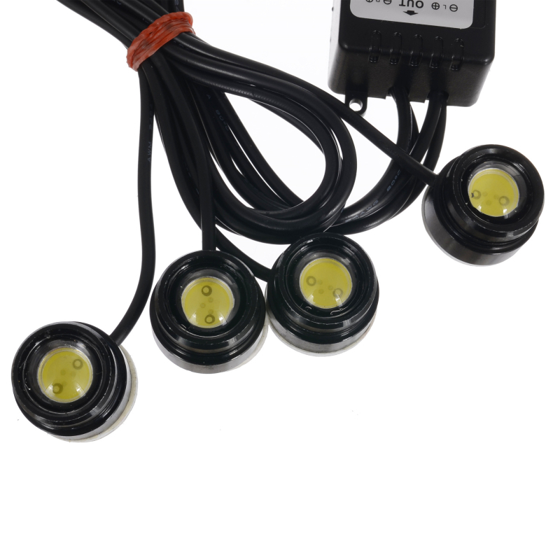 Automobilska LED svjetla Eagle Eye (4×1.5W) s bežičnim daljinskim upravljačem – 600lm, 12V, aluminijsko kućište, vijek trajanja 50.000 h